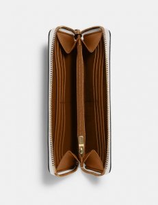 Wallet Coach tipo acordeón con cremallera y estampado floral de corazón
