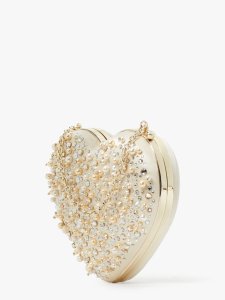 Bridal embellished 3d heart clutch